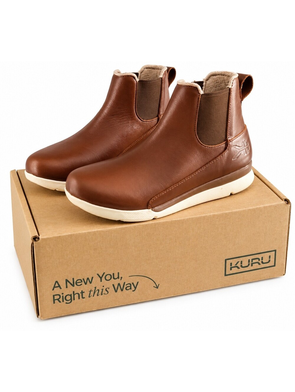 KURU Luna Women's 10 M Rich Walnut Brown Chelsea Ankle Boots leather  NIB